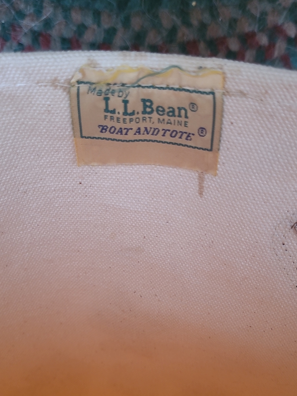 1980s VINTAGE HTF LL BEAN BOAT AND TOTE BLIEBERRY W/LEATHER HANDLES - Picture 4 of 8